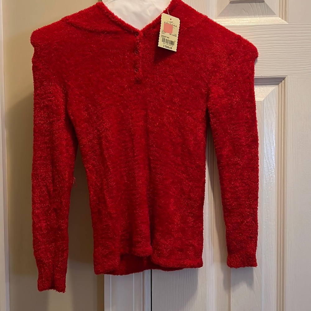 Little girls red nylon hoodie